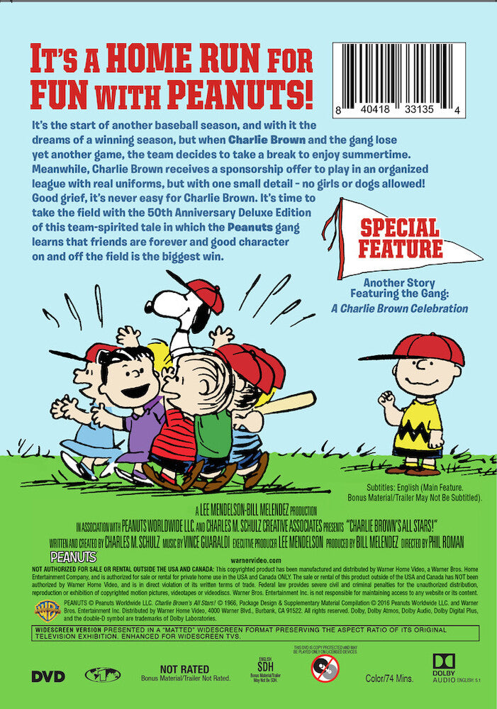 charlie brown's all-stars 50th anniversary deluxe edition - Back Panel - DVD