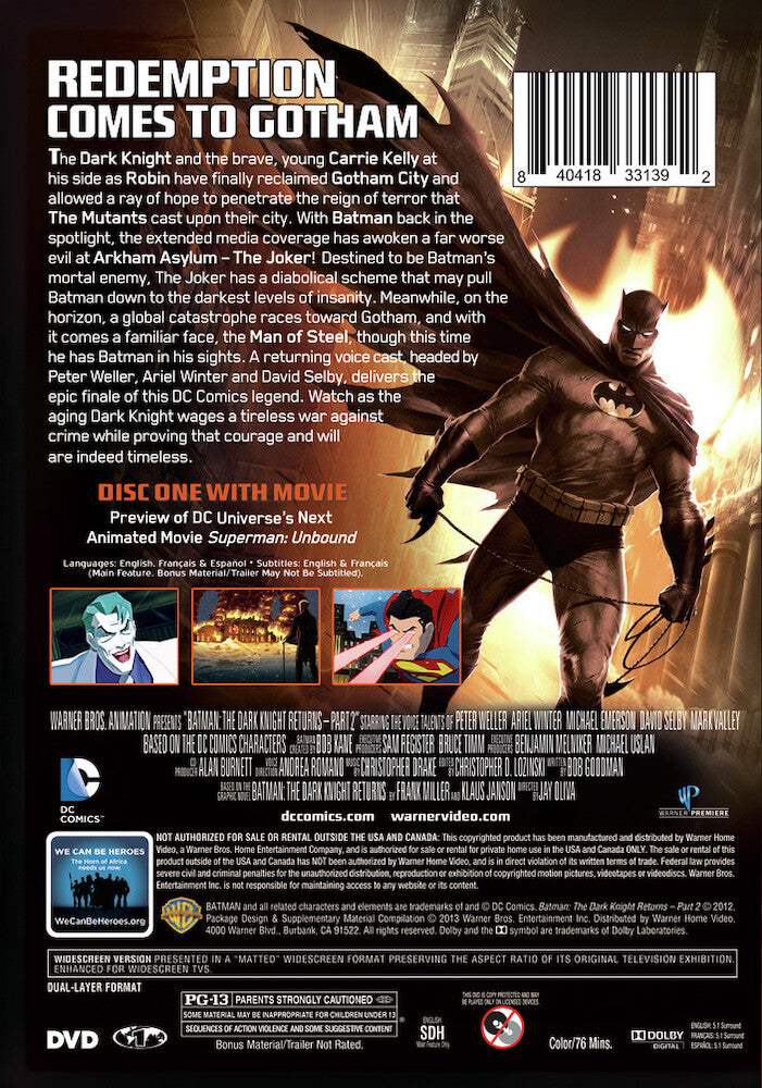 dcu: batman: the dark knight returns part 2 - Back Panel - DVD