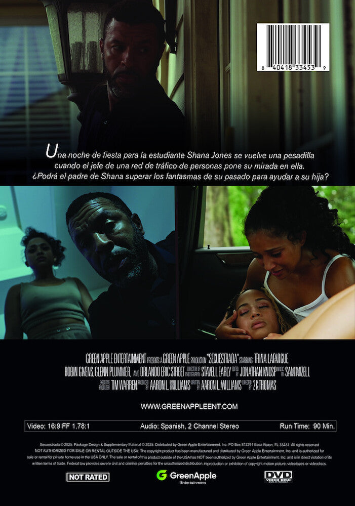secuestrada - Back Panel - DVD