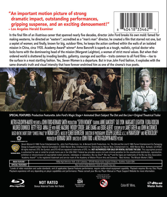 Seven Women [Blu-ray] - Back Panel - 
