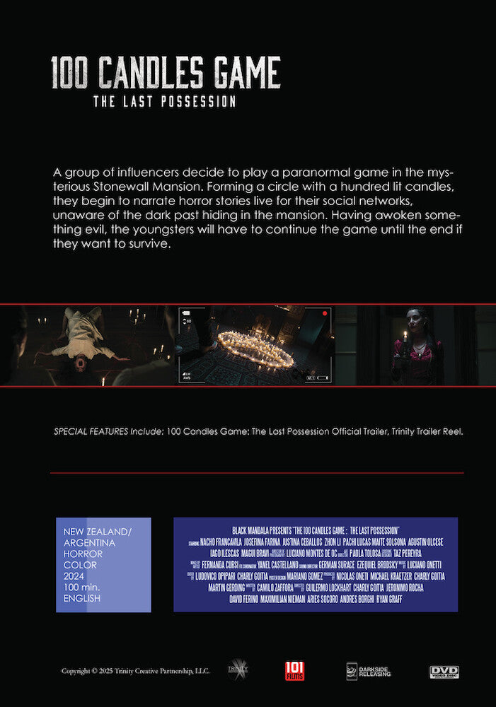 100 candles game: the last possession - Back Panel - DVD