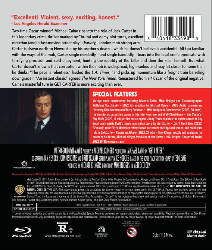 get carter (remastered edition) - Back Panel - Blu-ray