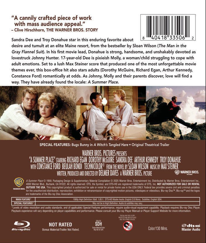 a summer place - Back Panel - Blu-ray