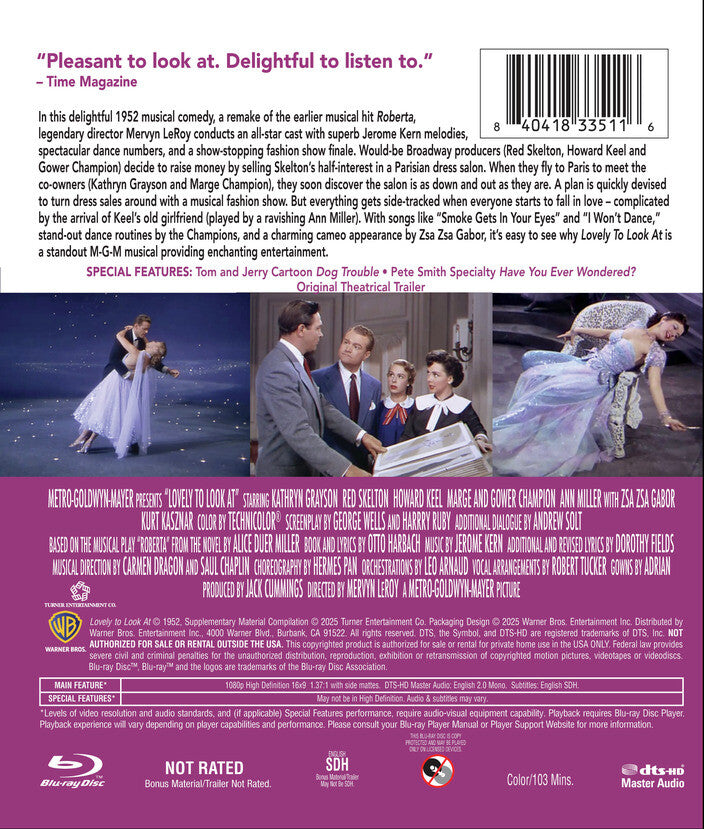 lovely to look at - Back Panel - Blu-ray