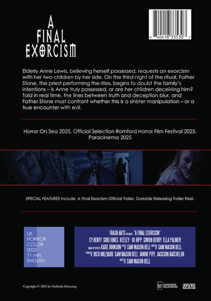 a final exorcism - Back Panel - DVD