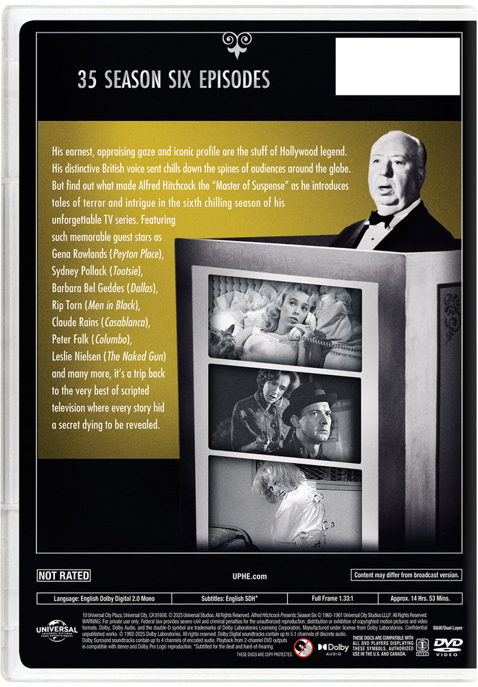 alfred hitchcock presents: season six - Back Panel - DVD