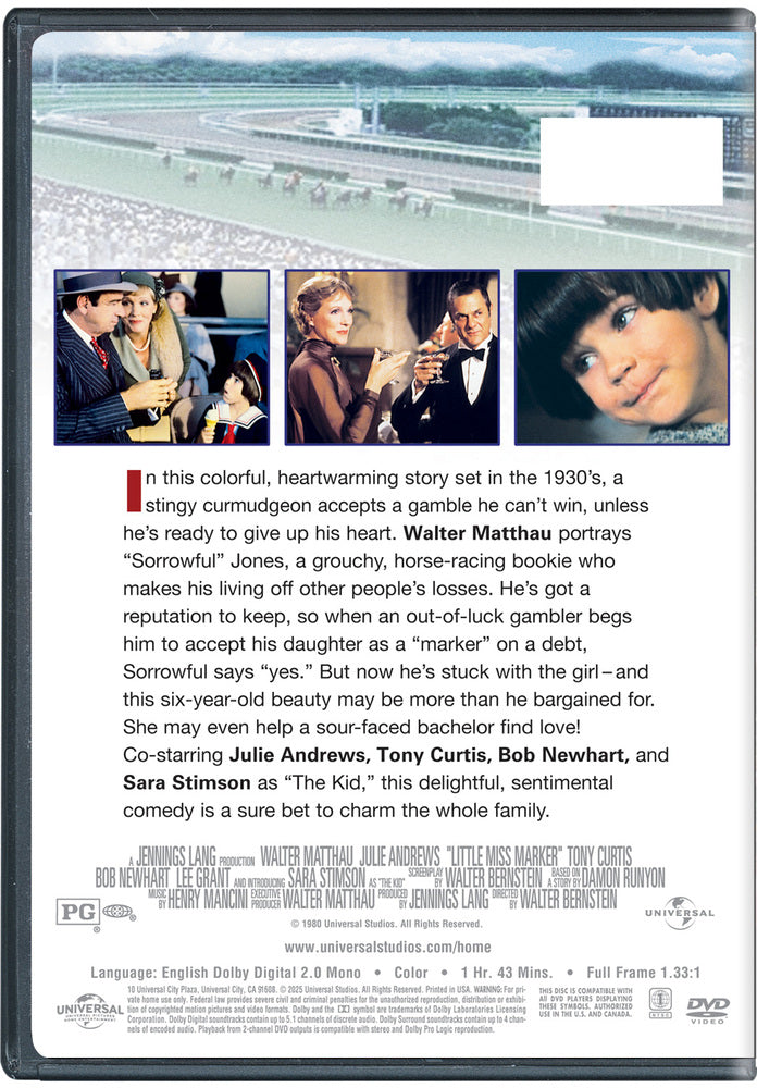 little miss marker (1980) - Back Panel - DVD