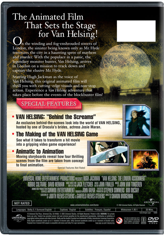 van helsing: the london assignment - Back Panel - DVD