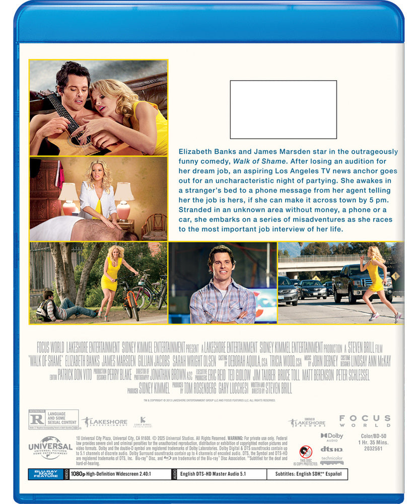 walk of shame - Back Panel - Blu-ray