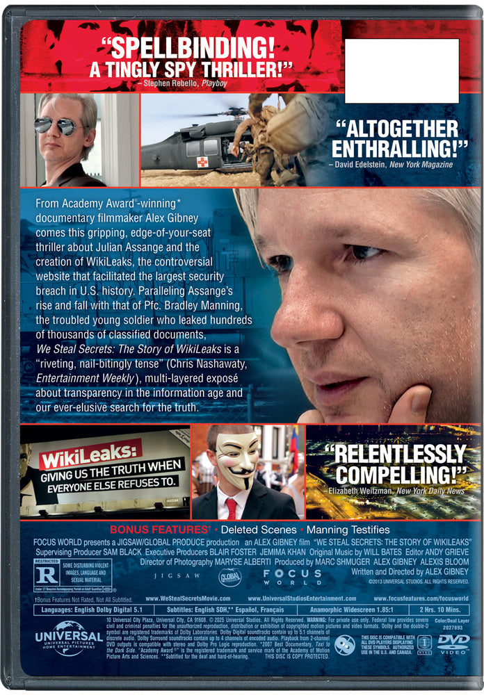 we steal secrets: the story of wikileaks - Back Panel - DVD