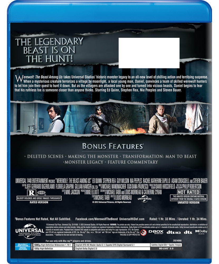 werewolf: the beast among us - Back Panel - Blu-ray