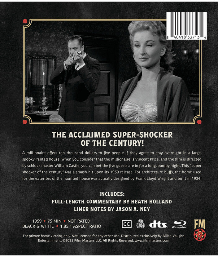 house on haunted hill (1959) | newly restored - Back Panel - Blu-ray