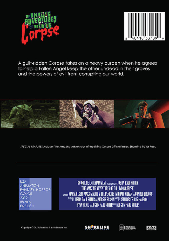 The Amazing Adventures of the Living Corpse - Back Panel - 