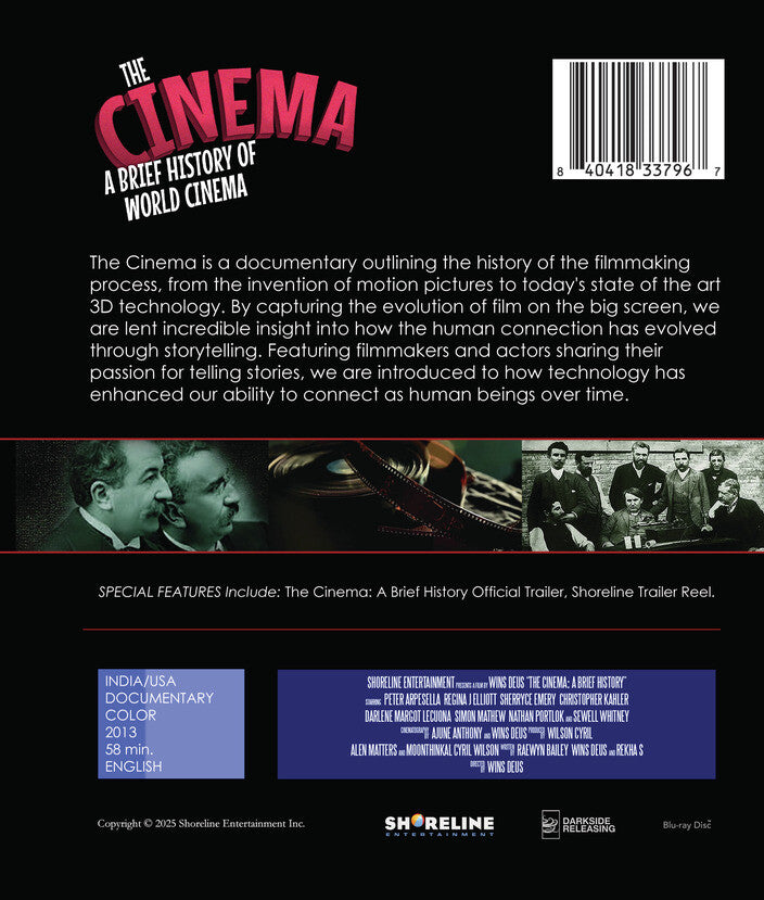 the cinema: a brief history - Back Panel - Blu-ray