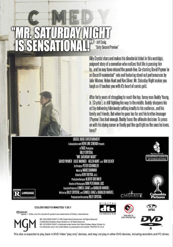 Mr. Saturday Night - Back Panel - 