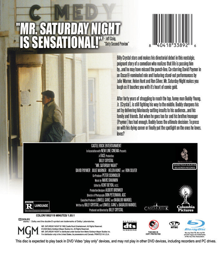 Mr. Saturday Night [Blu-ray] - Back Panel - 