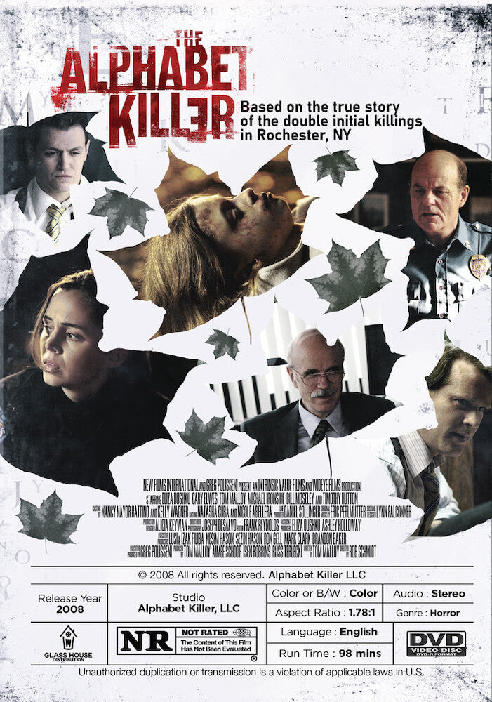 the alphabet killer - Back Panel - DVD