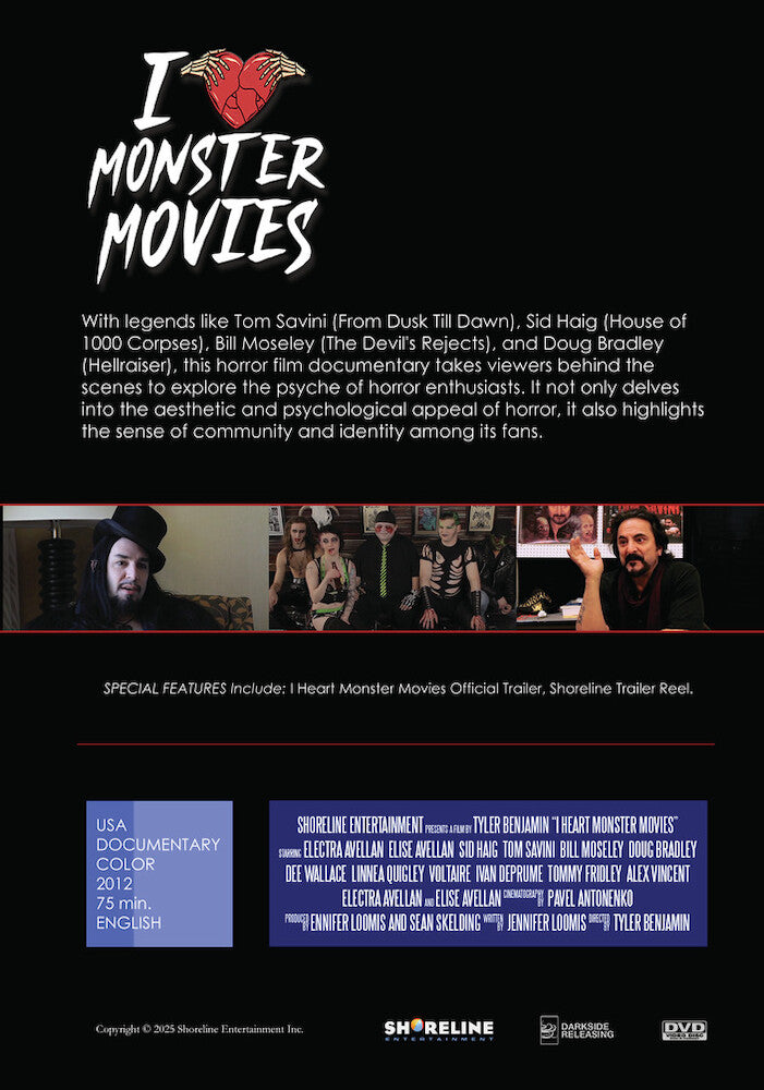 I Heart Monster Movies - Back Panel - 