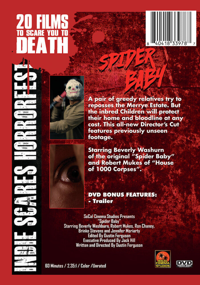 spider baby -- the director's cut - Back Panel - DVD