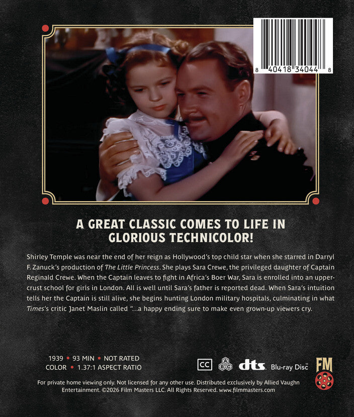The Little Princess (1939) | Newly Restored Archive Collection [Blu-ray] - Back Panel - 