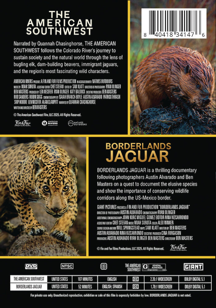 2-Movie Collection: The American Southwest & Borderlands Jaguar - Back Panel - 