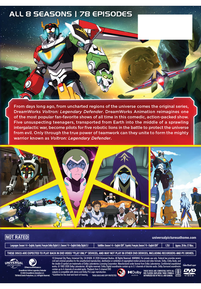 Voltron: Legendary Defender - The Complete Series - Back Panel - 