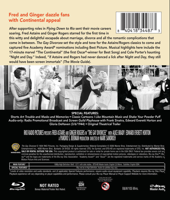 The Gay Divorcee [Blu-ray] - Back Panel - 