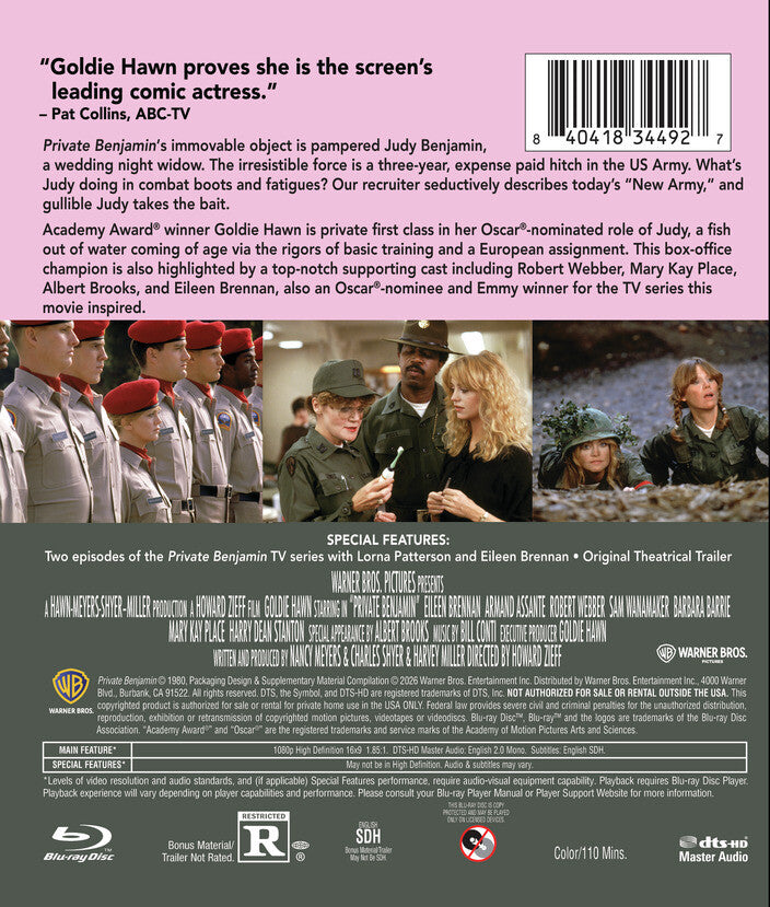 Private Benjamin [Blu-ray] - Back Panel - 