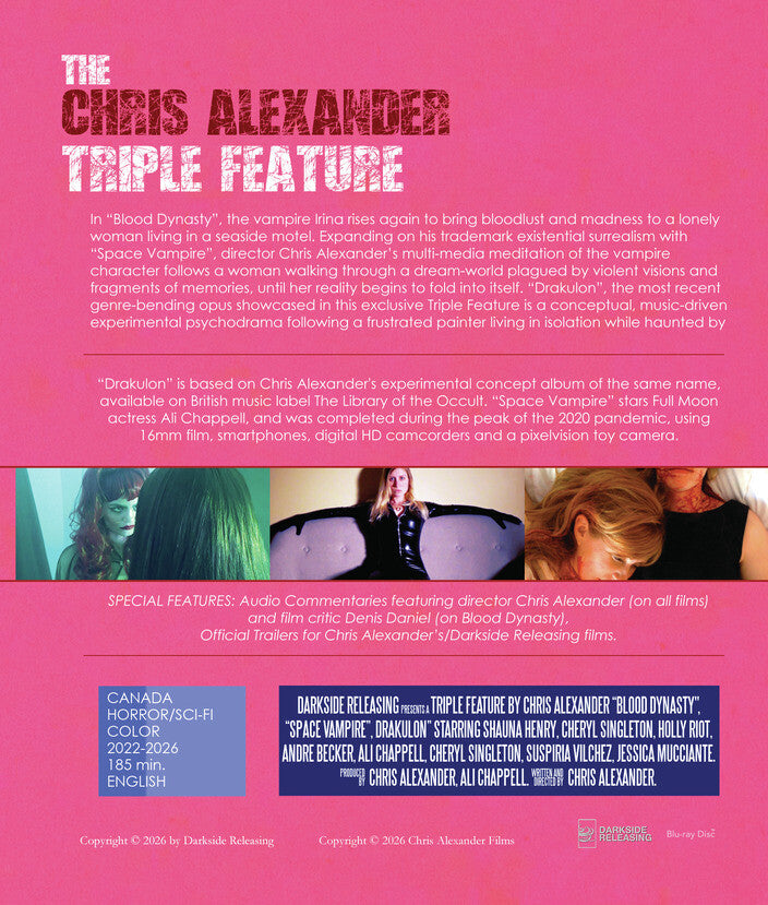 Chris Alexander Triple Feature (Bloody Dynasty - Space Vampire - Drakulon) - Back Panel - 