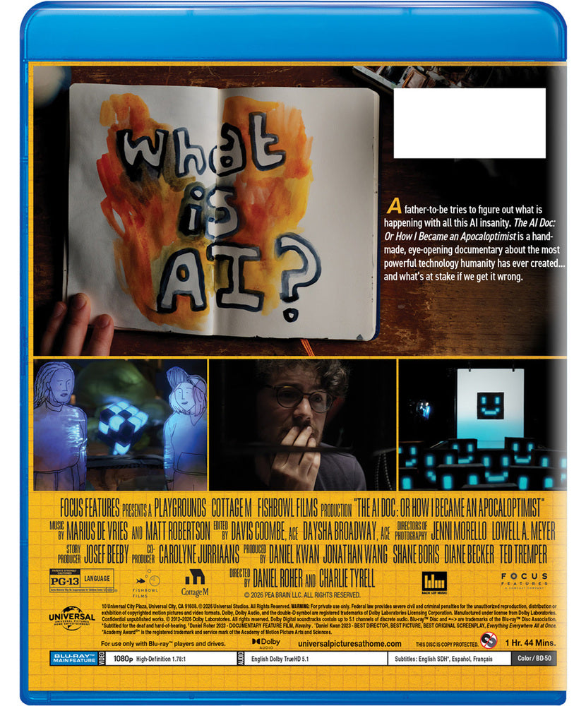 The AI Doc: Or How I Became an Apocaloptimist [Blu-ray] - Back Panel - 