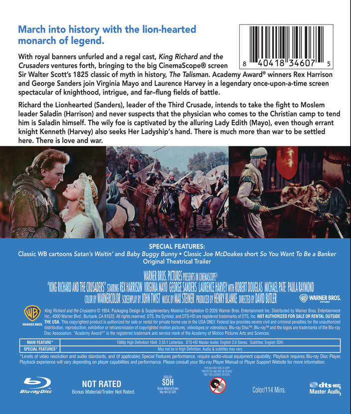King Richard and the Crusaders [Blu-ray] - Back Panel - 