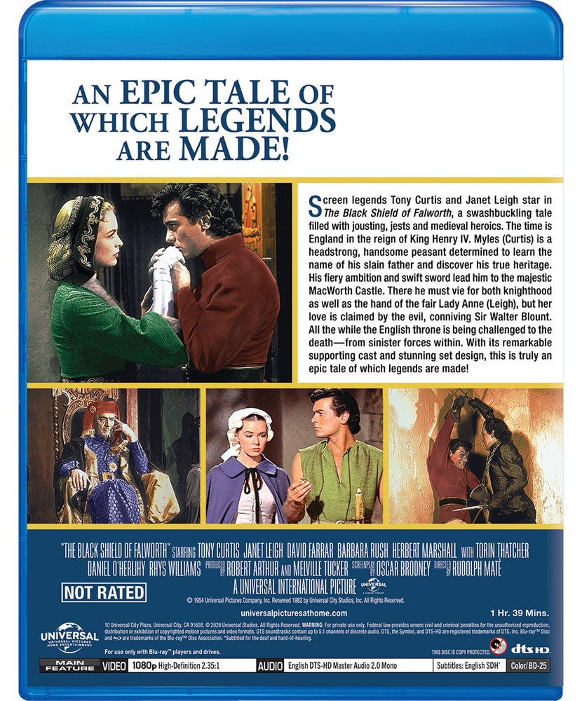The Black Shield of Falworth [Blu-ray] - Back Panel - 