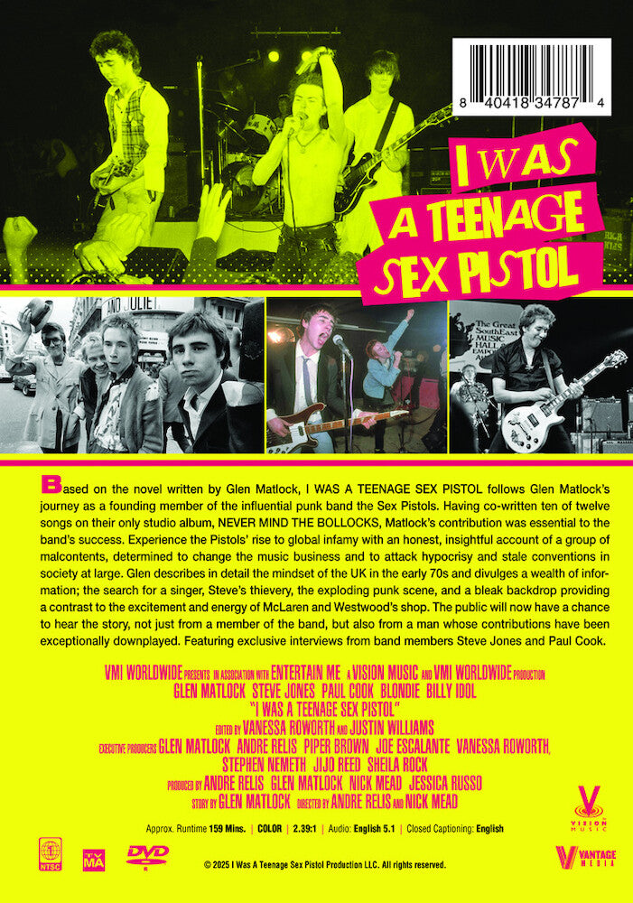 I Was a Teenage Sex Pistol - Back Panel - 