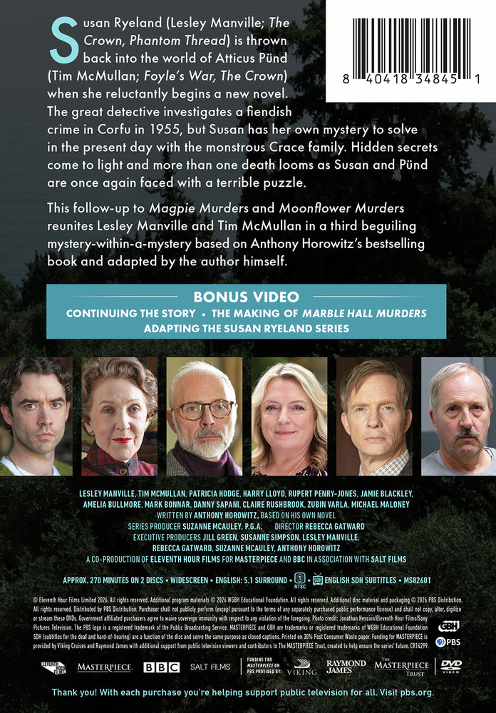 Masterpiece Mystery!: Marble Hall Murders - Back Panel - 