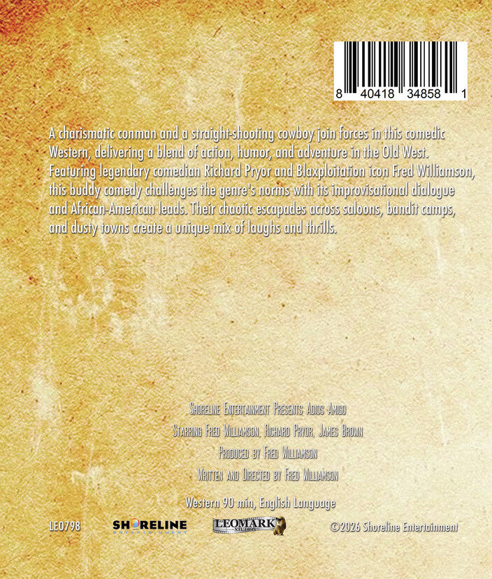 Adios Amigo [Blu-Ray] - Back Panel - 