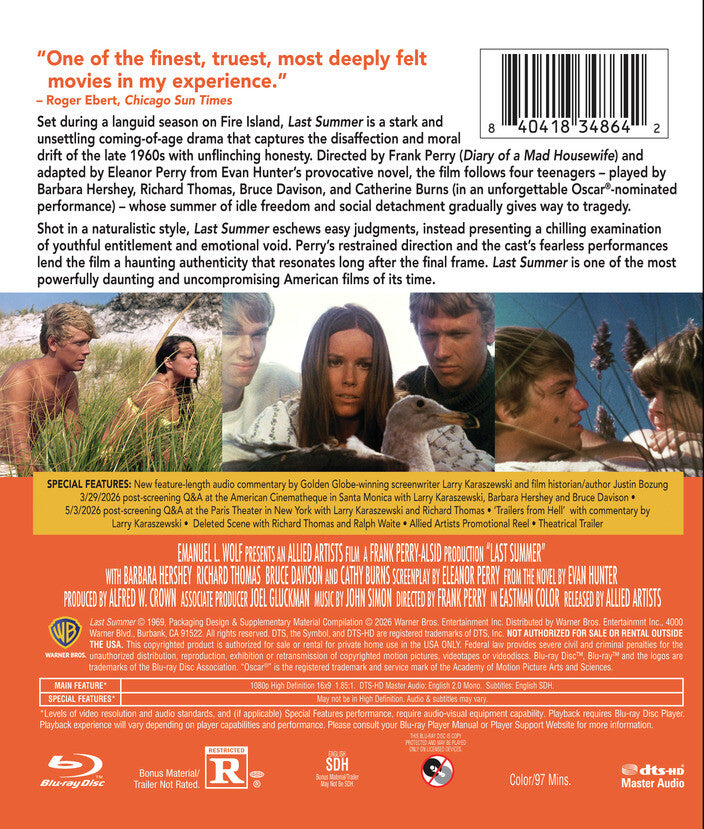 Last Summer [Blu-ray] - Back Panel - 