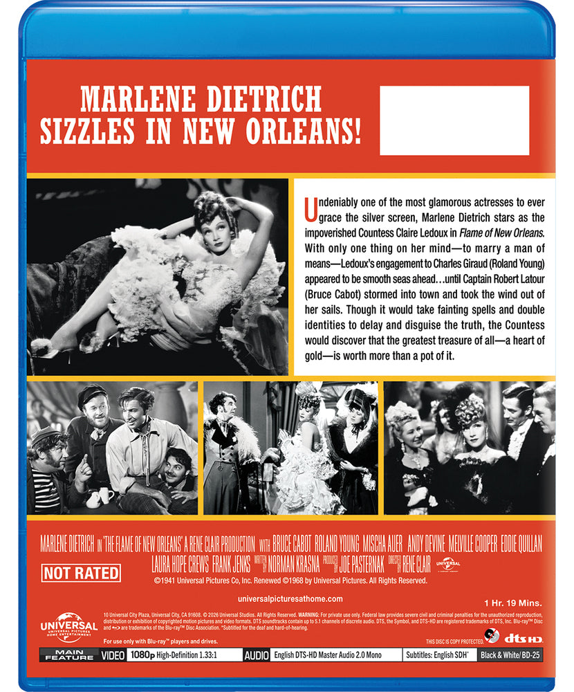 The Flame of New Orleans [Blu-ray] - Back Panel - 