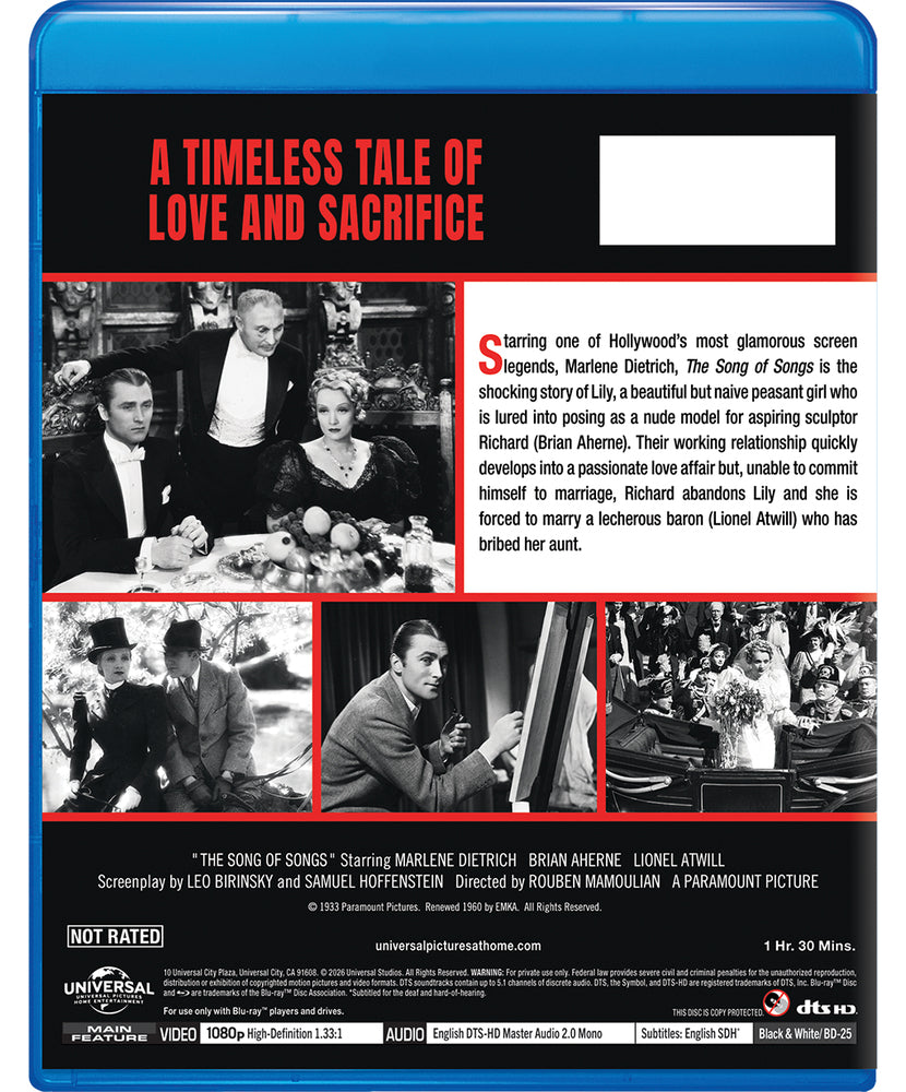 The Song of Songs [Blu-ray] - Back Panel - 