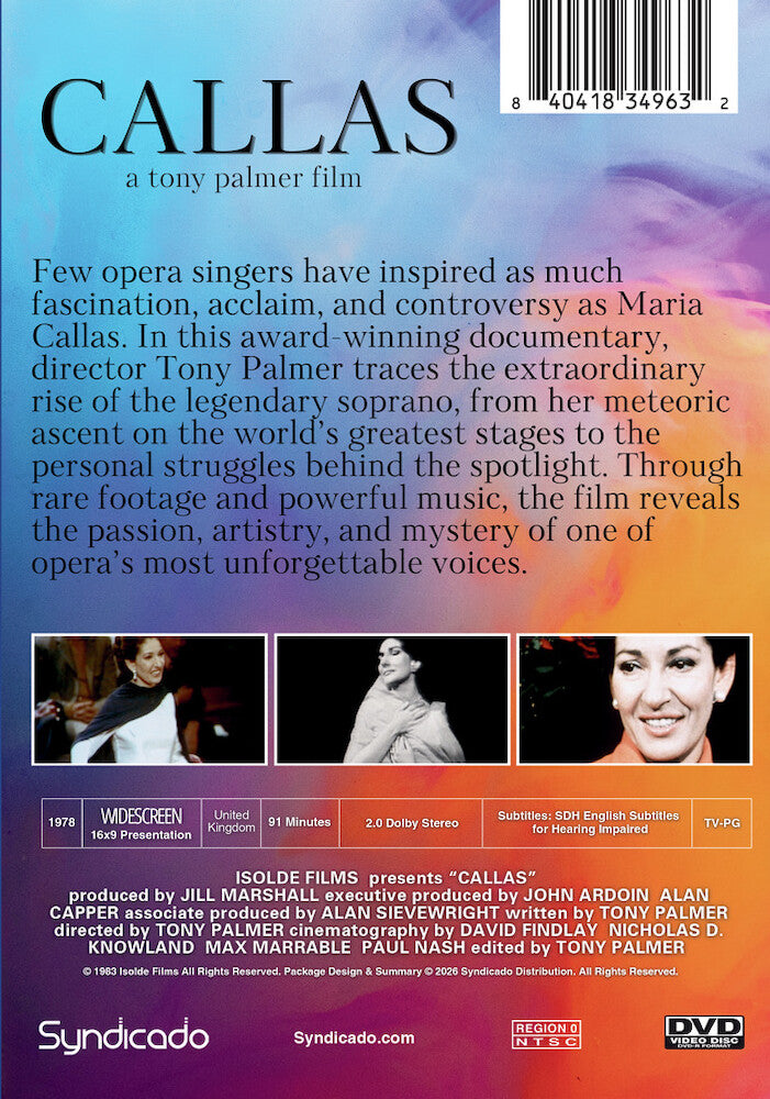 Callas: A Documentary - Back Panel - 