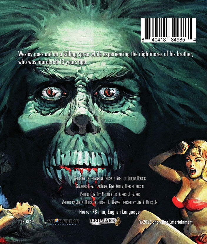Night of Bloody Horror [Blu-ray] - Back Panel - 