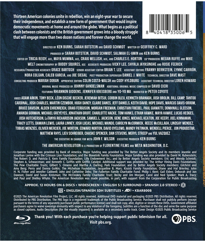 The American Revolution: A Film by Ken Burns, Sarah Botstein & David Schmidt - Back Panel - 
