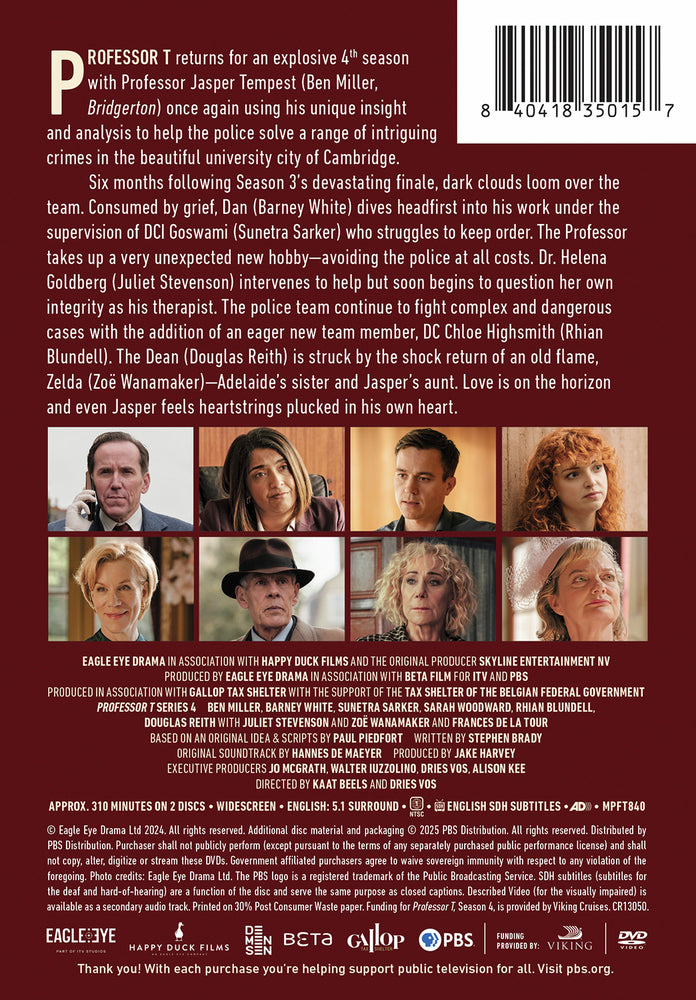 Professor T Season 4 - Back Panel - 