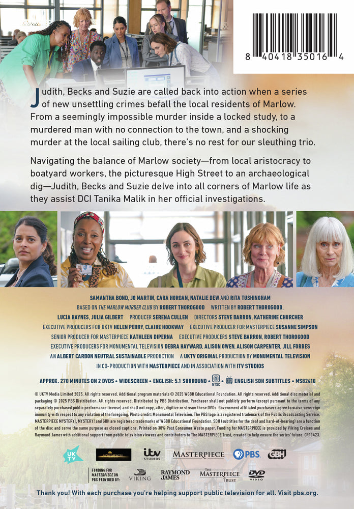 Masterpiece Mystery!: The Marlow Murder Club Season 2 - Back Panel - 