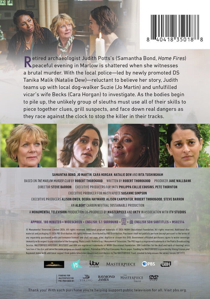 Masterpiece Mystery!: The Marlow Murder Club Season 1 - Back Panel - 