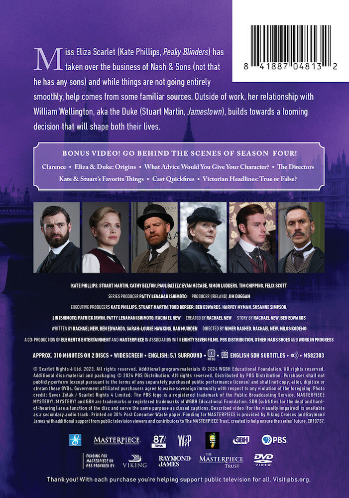Masterpiece Mystery!: Miss Scarlet and the Duke Season 4 - Back Panel - 
