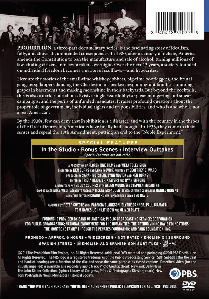 Ken Burns: Prohibition - Back Panel - 