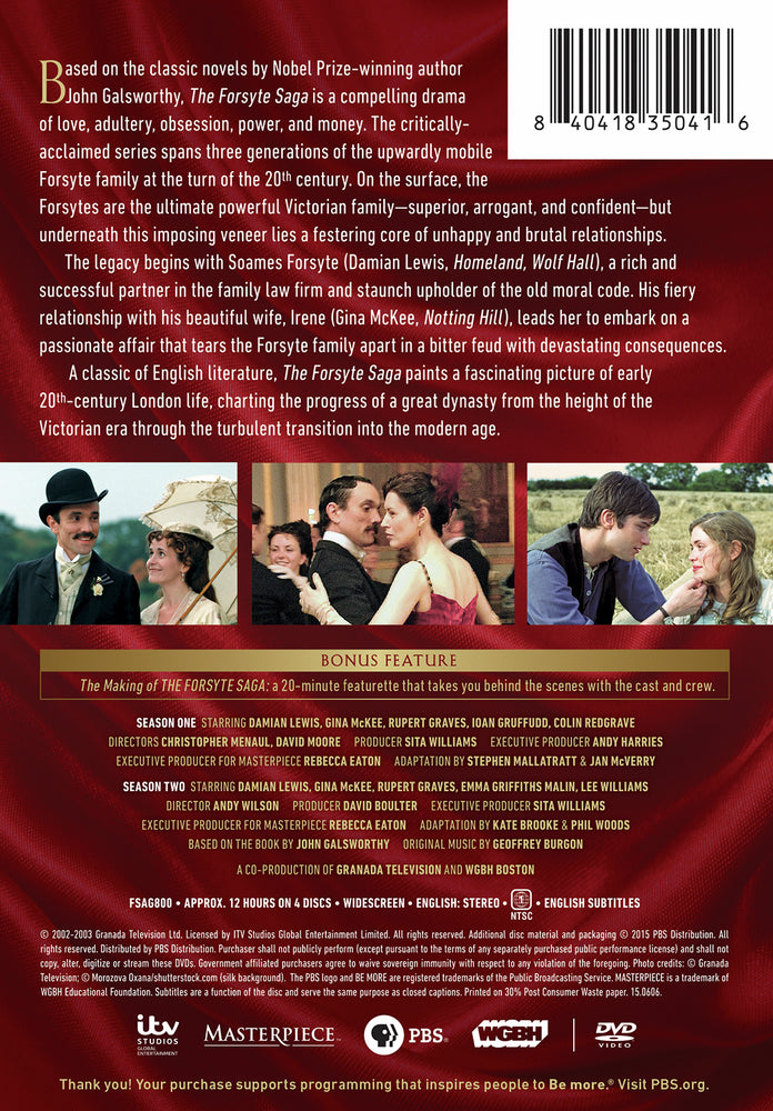 Masterpiece: The Forsyte Saga - The Complete Series - Back Panel - 