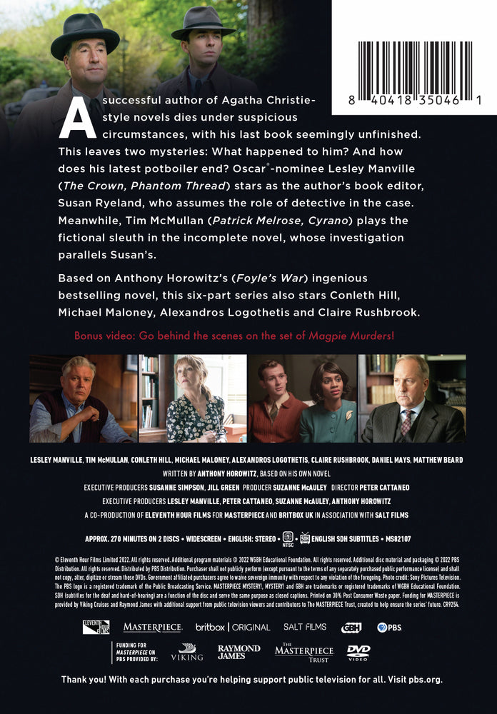 Masterpiece Mystery!: Magpie Murders - Back Panel - 