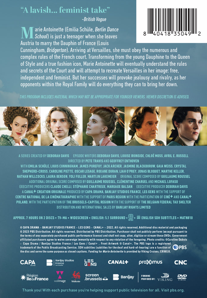 Marie Antoinette Season 1 - Back Panel - 