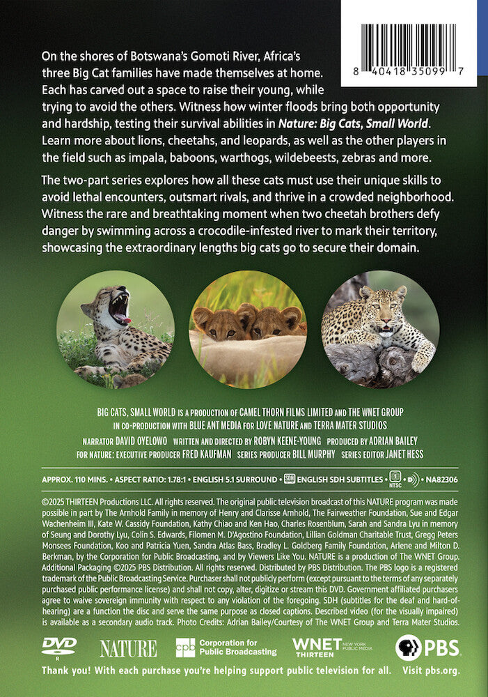 Nature: Big Cats, Small World - Back Panel - 